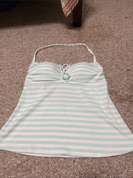 Aqua Couture Other - Striped Mint & White Swim Camisole with Front Tie